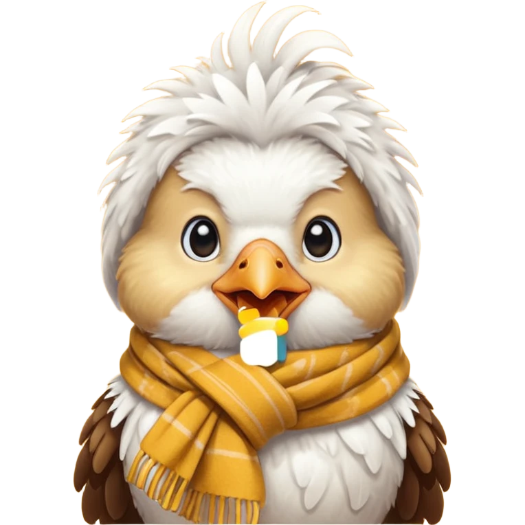 cute small chicken with scarf emoji