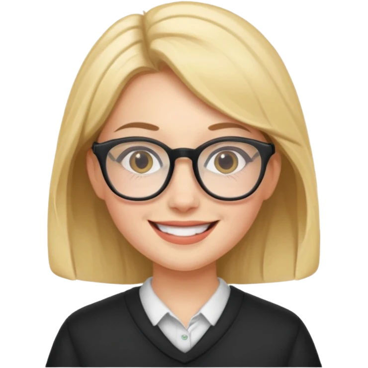 Female student with glass emoji