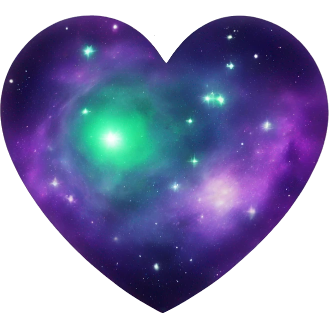 green and purple galaxy heart emoji