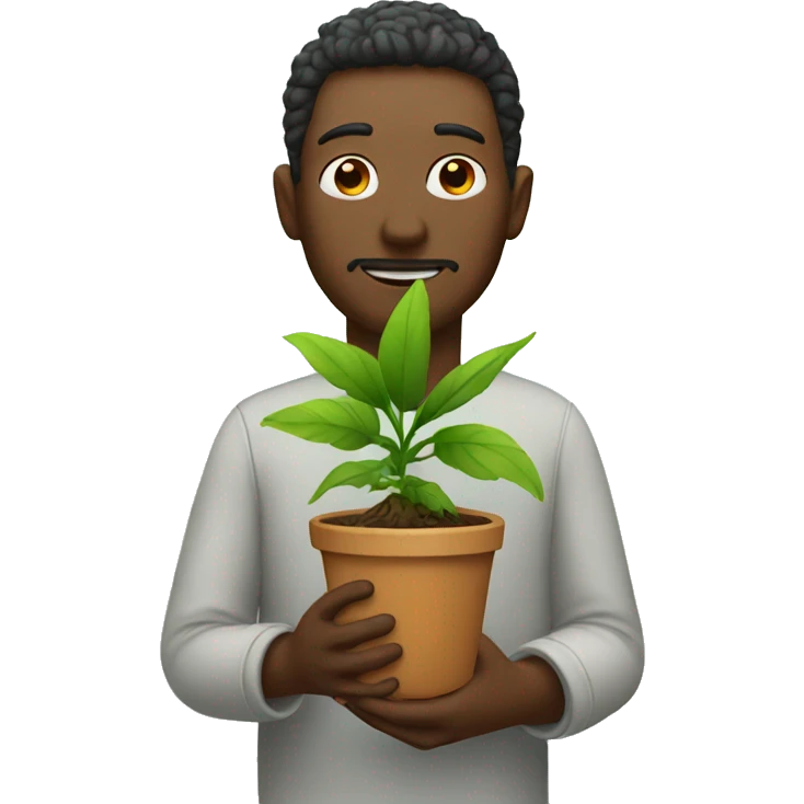man with a plant emoji