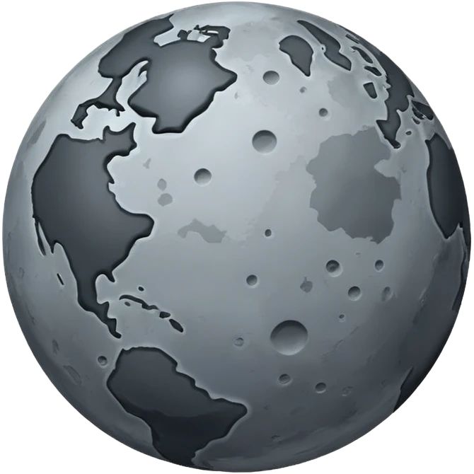 The planet Mercury with no face emoji