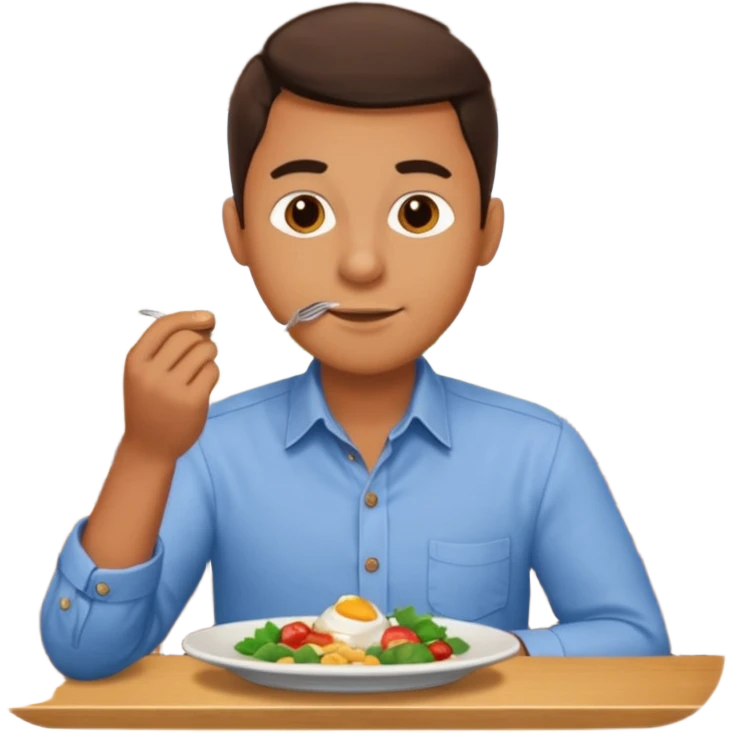 1 man eating at restaurant emoji