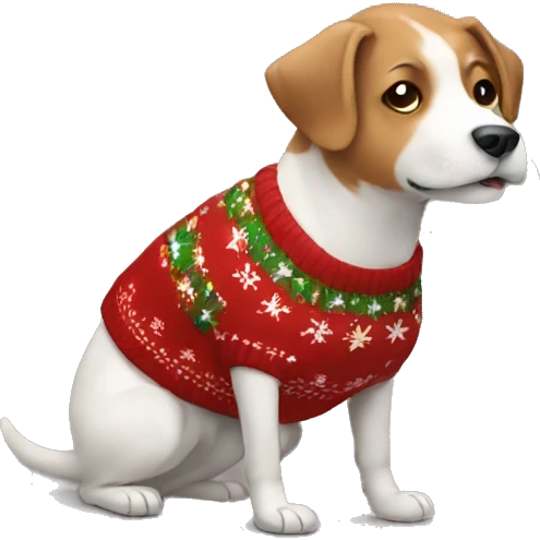 dog in a christmas sweater emoji