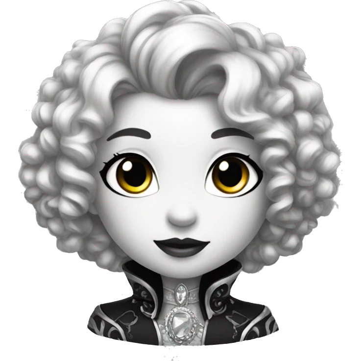 Cute fancy silver and black  emoji