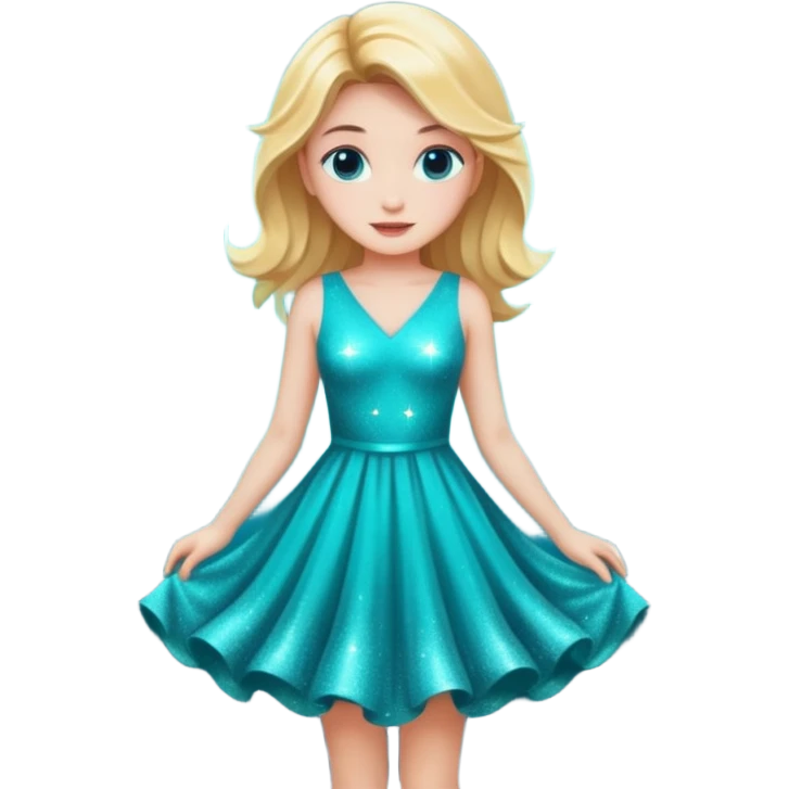 star wearing a turquoise dress emoji