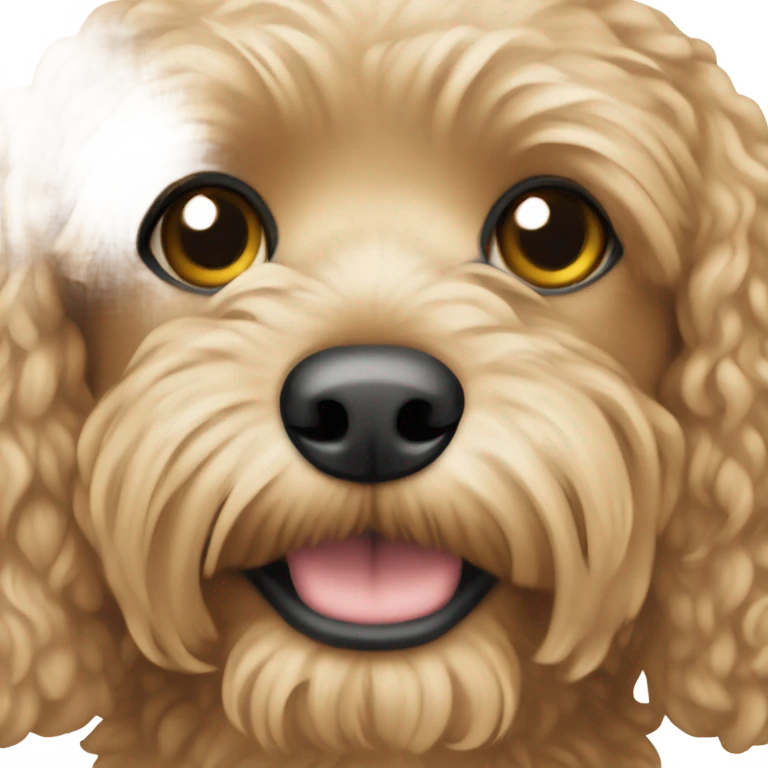 Small cavapoo dog beige coloured emoji