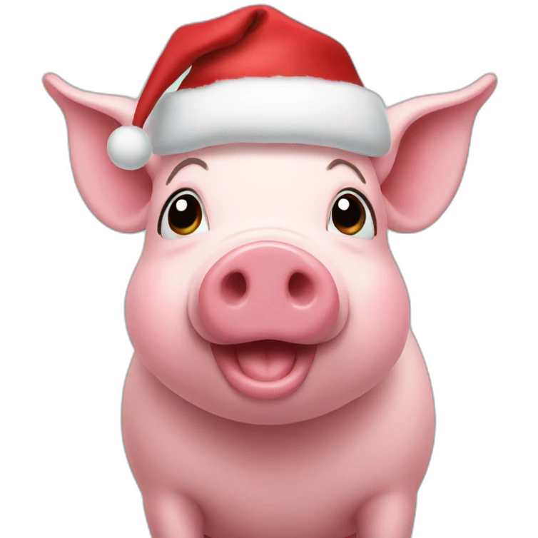 Christmas pig emoji