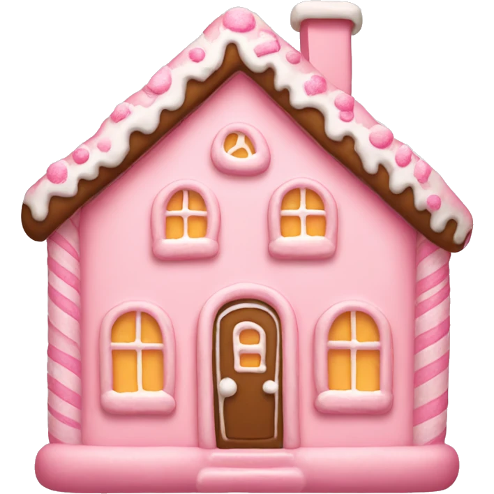 Cosy light pink gingerbread house  emoji