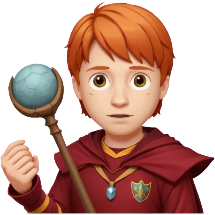 ron weasley with Quidditch Clothes with Quaffle in his hands emoji