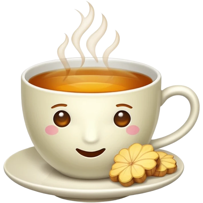 cup of tea with ginger root emoji