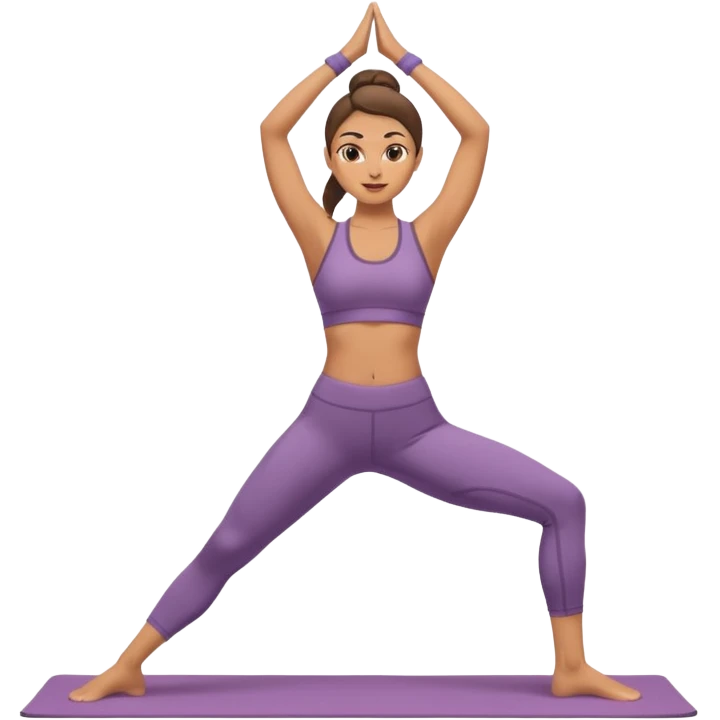 woman doing warrior yoga pose emoji