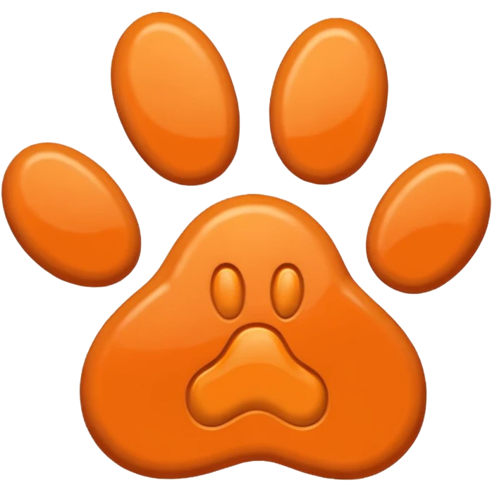 a pastel orange pawprint emoji