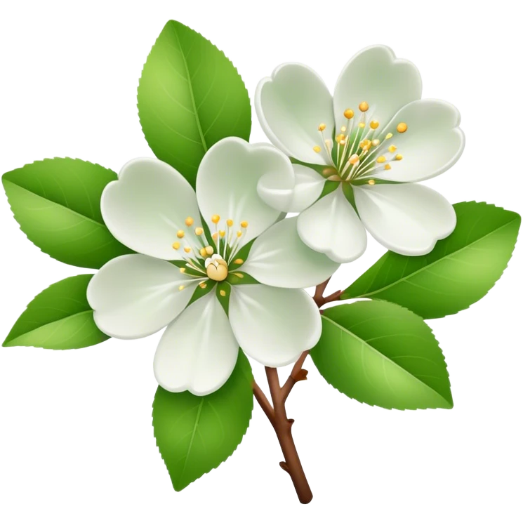 single Apple blossom, straight stem emoji