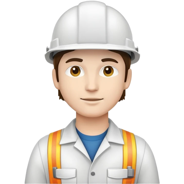 Electrical engineer with white helmet without earphone emoji