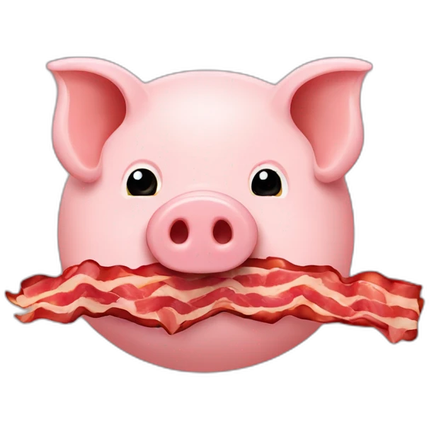 pig cuted and bacon inside emoji