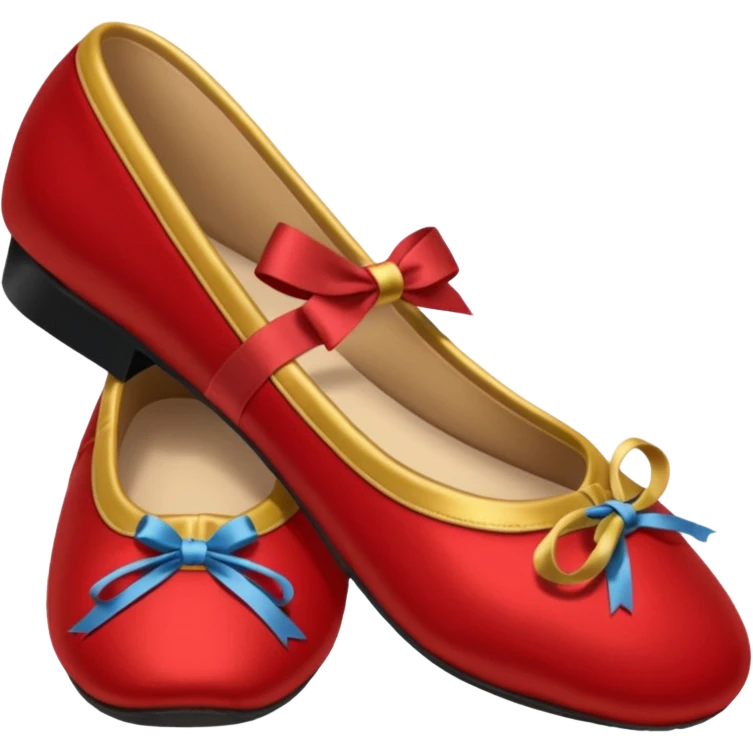 rococó zapatillas de ballet rojo con dorado emoji