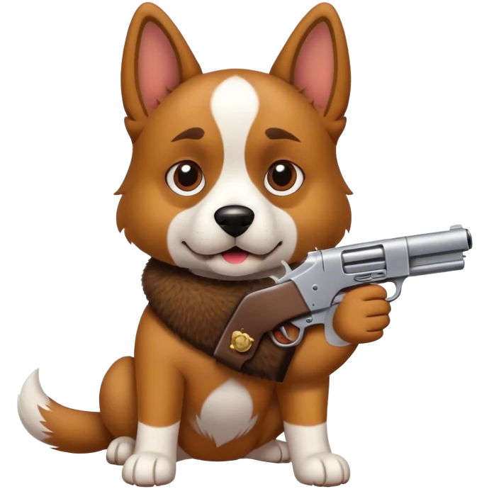 Dog with gun emoji