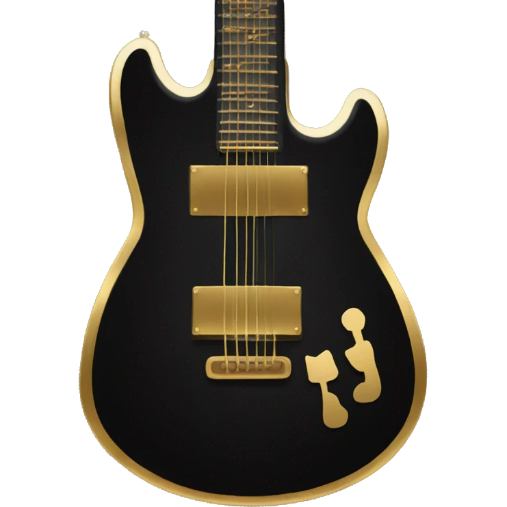 black guitar with gold gutiar string emoji