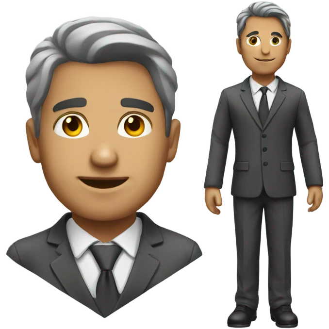 business man showing his product emoji