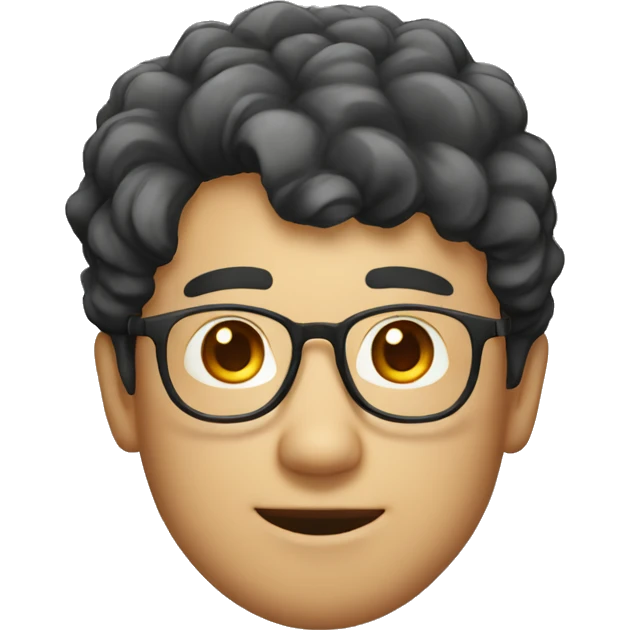 make a man with glasses kinda nerd and had short curly hair asian face emoji