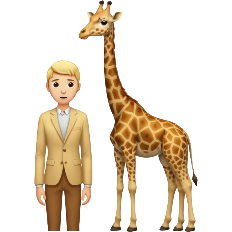 Very skinny blonde man with giraffe emoji