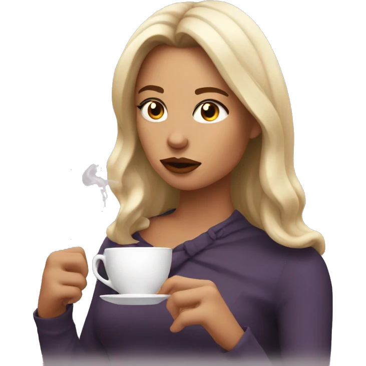Bad girl sipping tea emoji