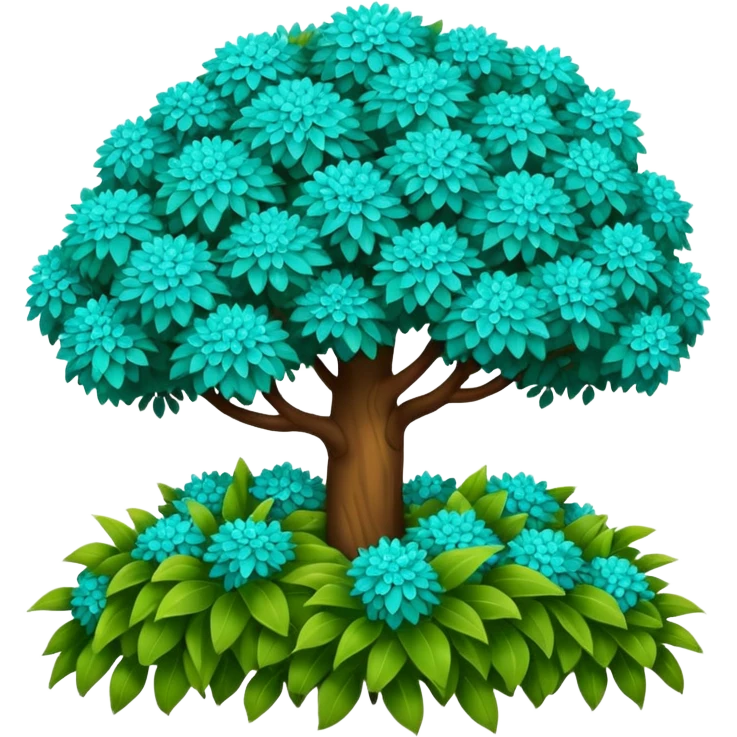 Turquoise colored bush  emoji