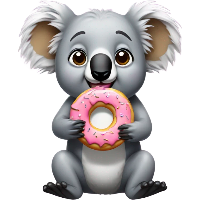 Koala eating a donut emoji