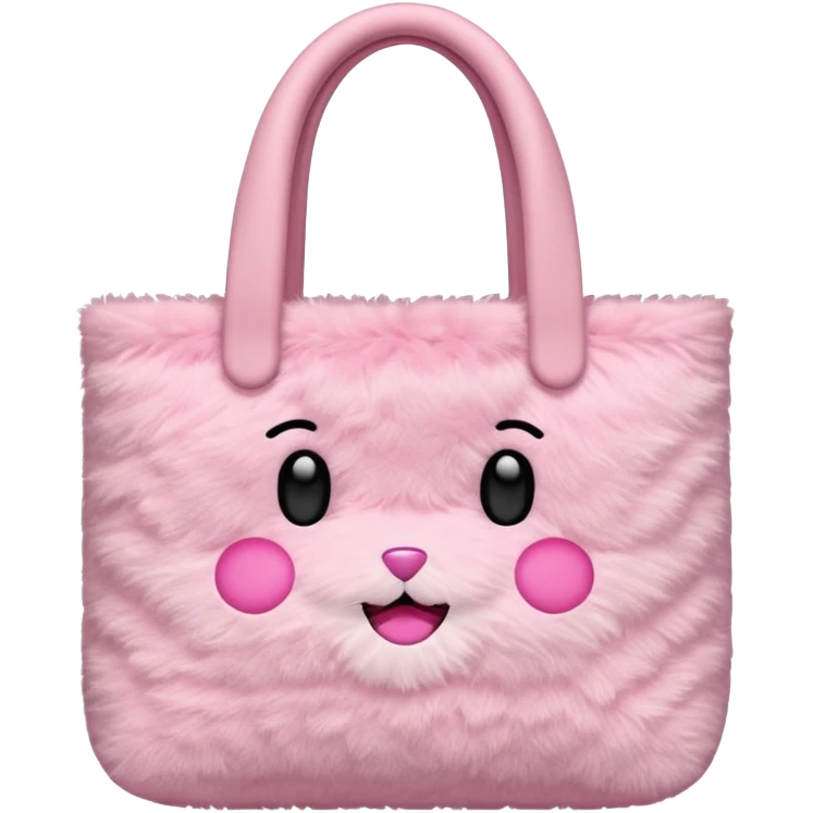 pink plush tote bag  emoji