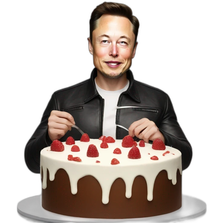 Elon musk making a cake  emoji