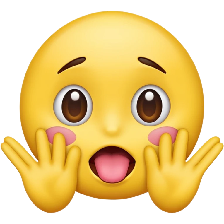 A cross eyed emoji tongue out with hands on either side emoji