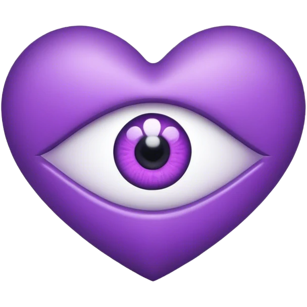 a purple heart with one symmetrical eye emoji