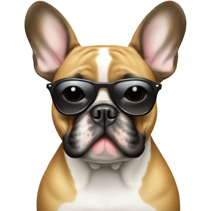 French bulldog wearing sunglasses emoji