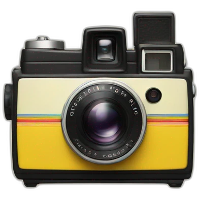 Polaroid camera with photo emoji