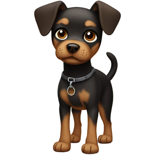 Small brown and black dog with short Legs and wirey hair emoji