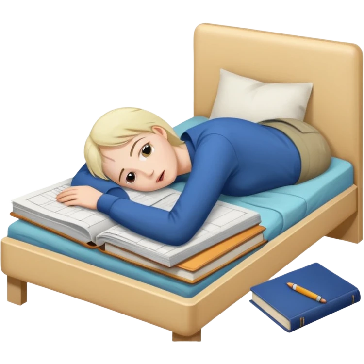 dead with homework emoji