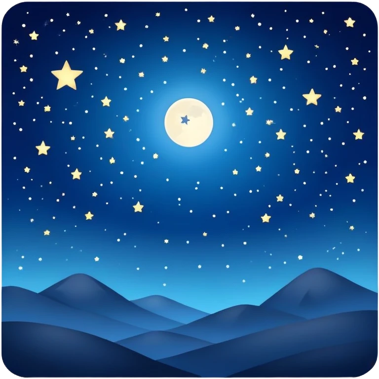 peaceful night sky with stars emoji