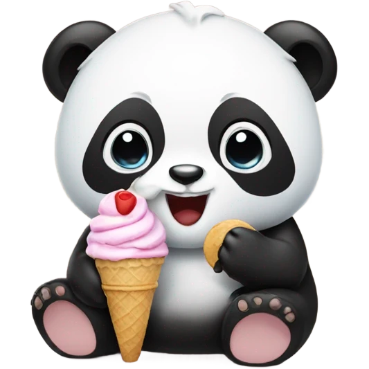 Panda eating ice cream emoji