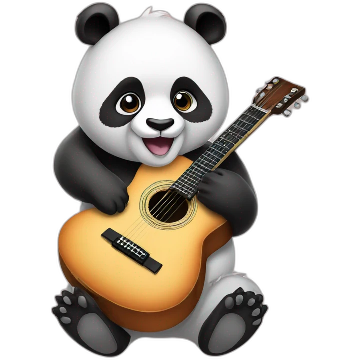 panda with a guitar emoji