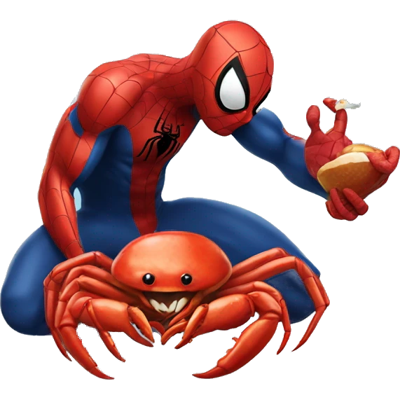 spiderman eating a crab emoji