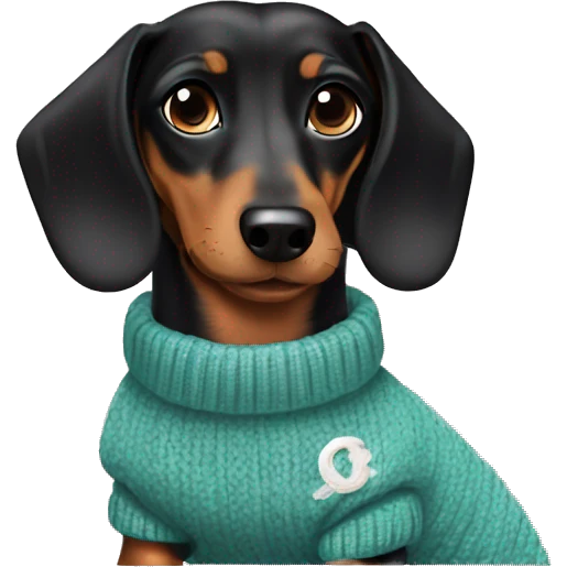 Dachshund wearing chanel Sweater  emoji