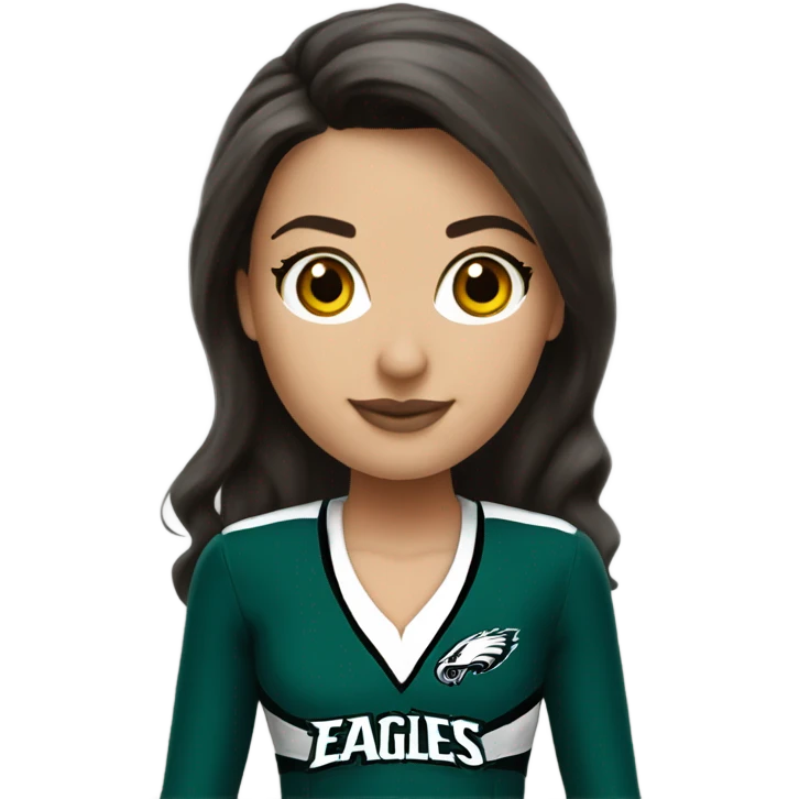 Philadelphia Eagles cheerleader brunette cheer emoji