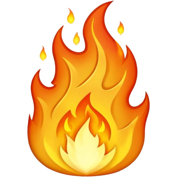 gold fire flame emoji