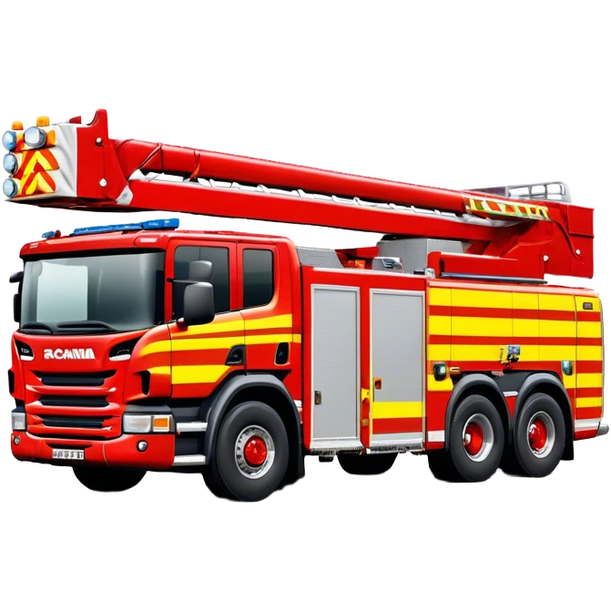 Fire Truck - Scania P320 Fire Truck (Model Year: 2015) (Iconic Colour: Red with white and yellow stripes) emoji