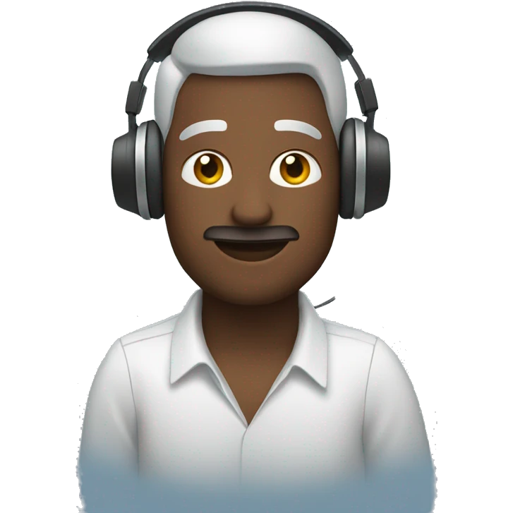 a man with a laptop phone and headphones emoji