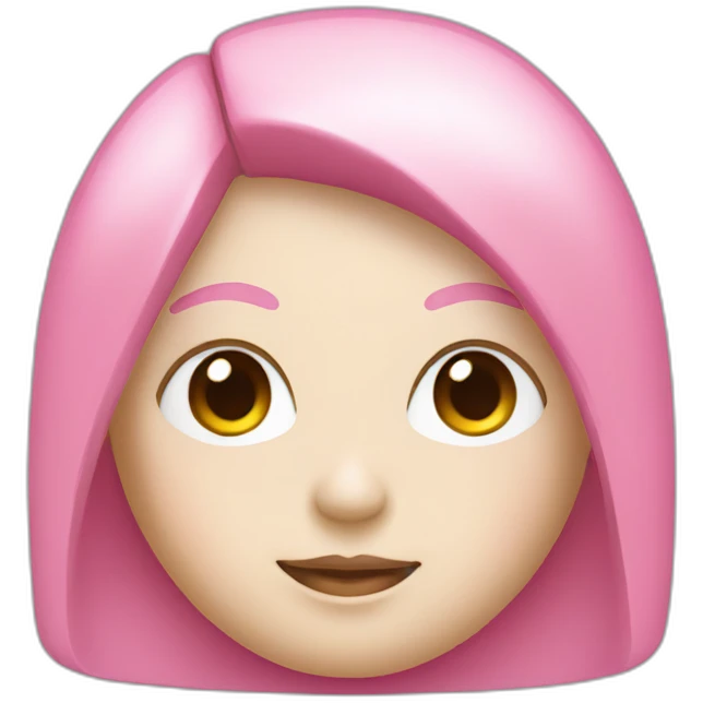 pink and white android face sticker emoji