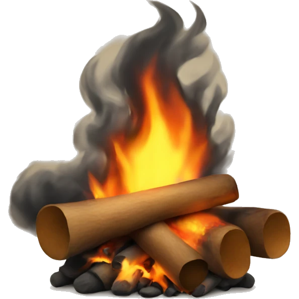 A shocked emoji sitting in fire emoji