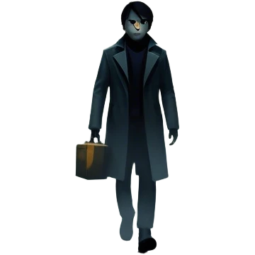 Icon for Thriller Movie: A dramatic movie poster-style design with dark, moody lighting. Include a shadowy figure, eerie silhouettes, and tense elements like a flickering street lamp, a lone figure walking through fog, and a tense cityscape. Intense, suspenseful atmosphere. Transparent background. emoji