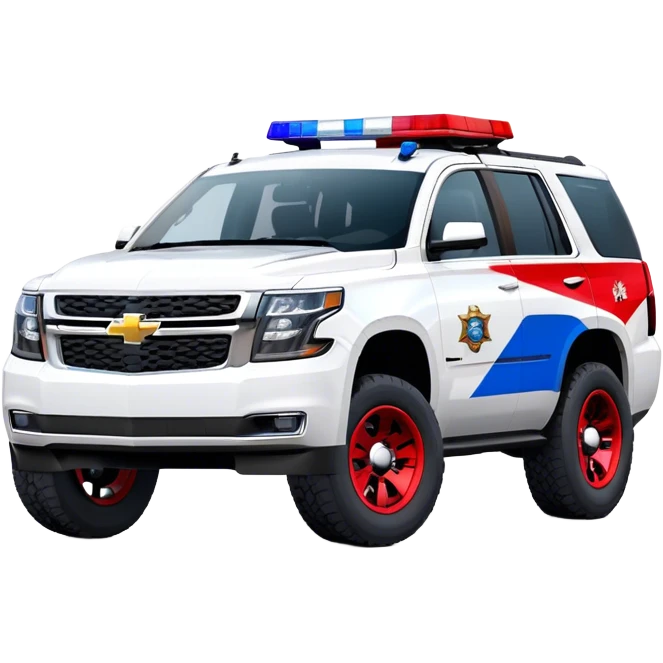Emergency Response SUV - Chevrolet Tahoe (Model Year: 2021) (Iconic colour: White with red/blue sirens) emoji