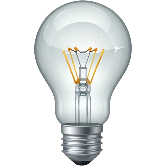 broken lightbulb with cracked glass, not glowing, clear and simple style emoji